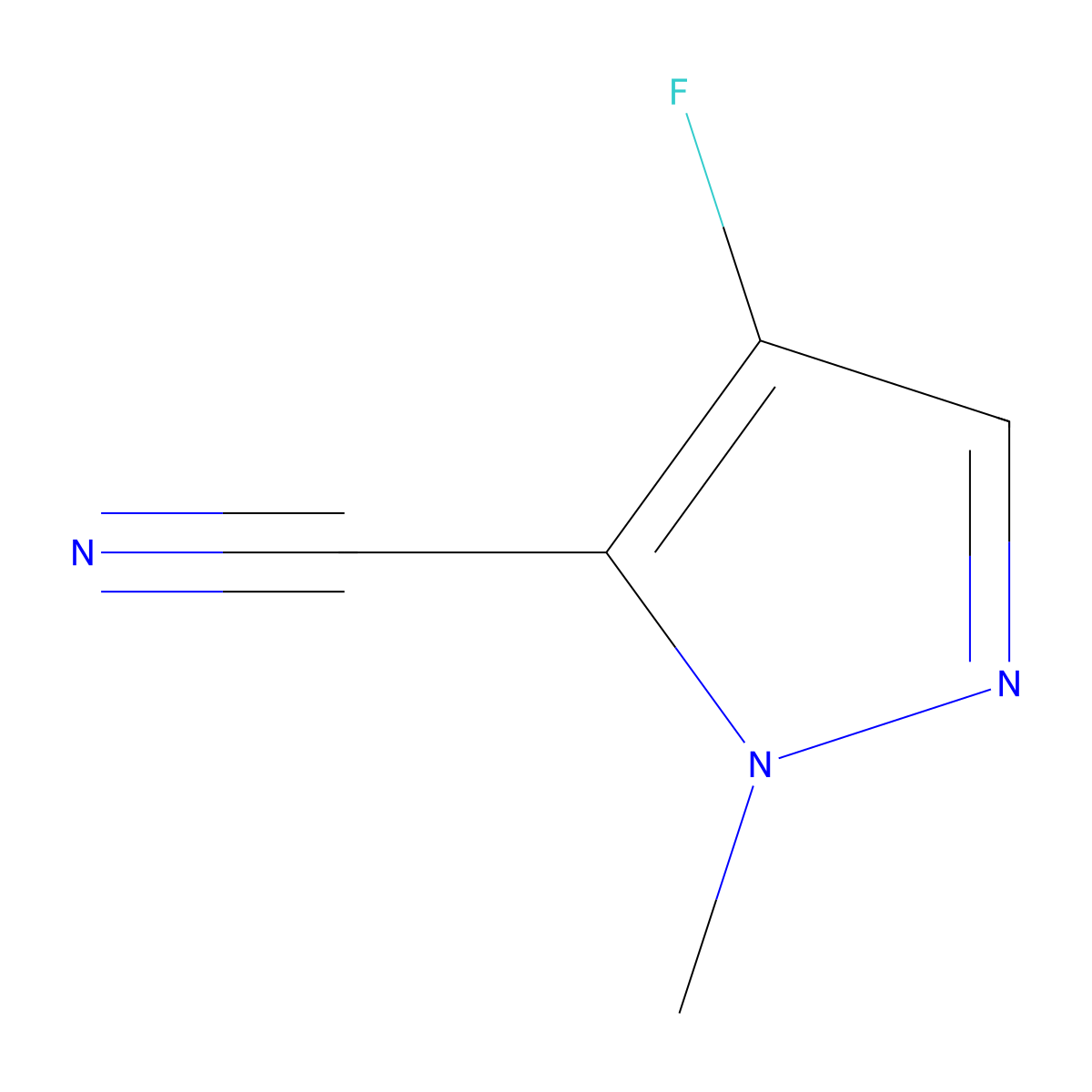 4-Fluoro-1-methyl-1H-pyrazole-5-carbonitrile molecular structure, CAS 2112387-73-0