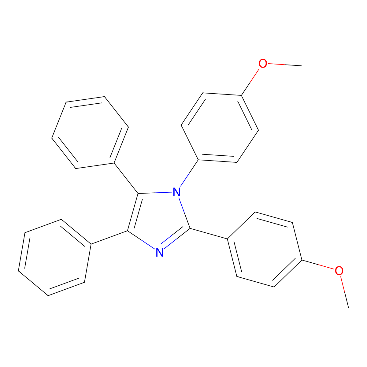 4-Methoxy-1-(2-(4-methoxyphenyl)-4,5-diphenylimidazolyl)benzene molecular structure, CAS 21124-69-6