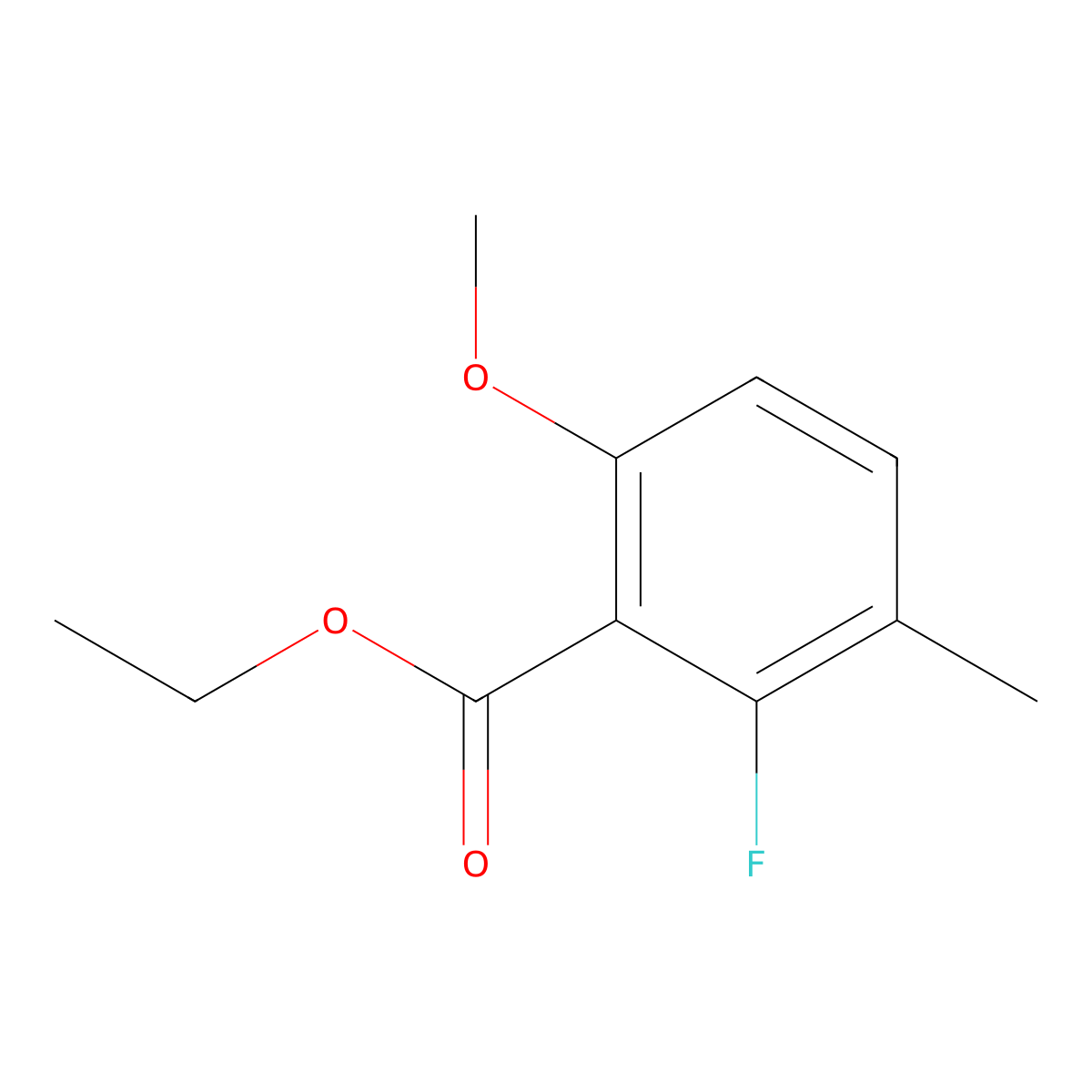 Ethyl 2-fluoro-6-methoxy-3-methylbenzoate molecular structure, CAS 2112433-26-6
