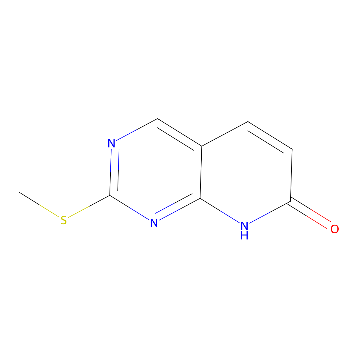 2-(methylthio)pyrido(2,3-d)pyrimidin-7(8H)-one molecular structure, CAS 211244-81-4