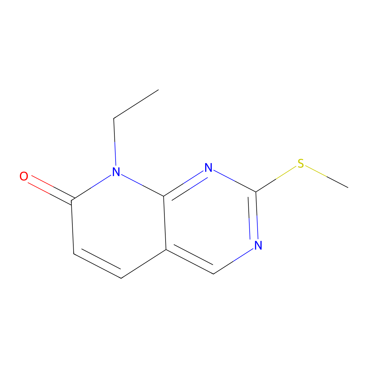 8-Ethyl-2-(methylthio)pyrido[2,3-d]pyrimidin-7(8H)-one molecular structure, CAS 211244-82-5