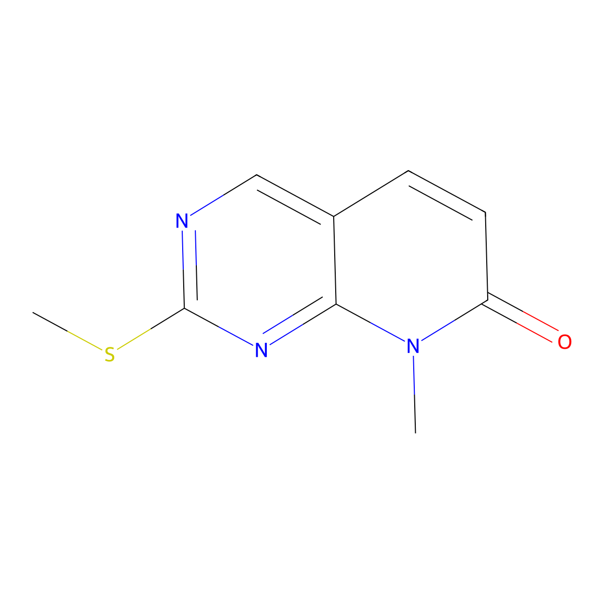 8-methyl-2-(methylsulfanyl)-7H,8H-pyrido[2,3-d]pyrimidin-7-one molecular structure, CAS 211244-87-0