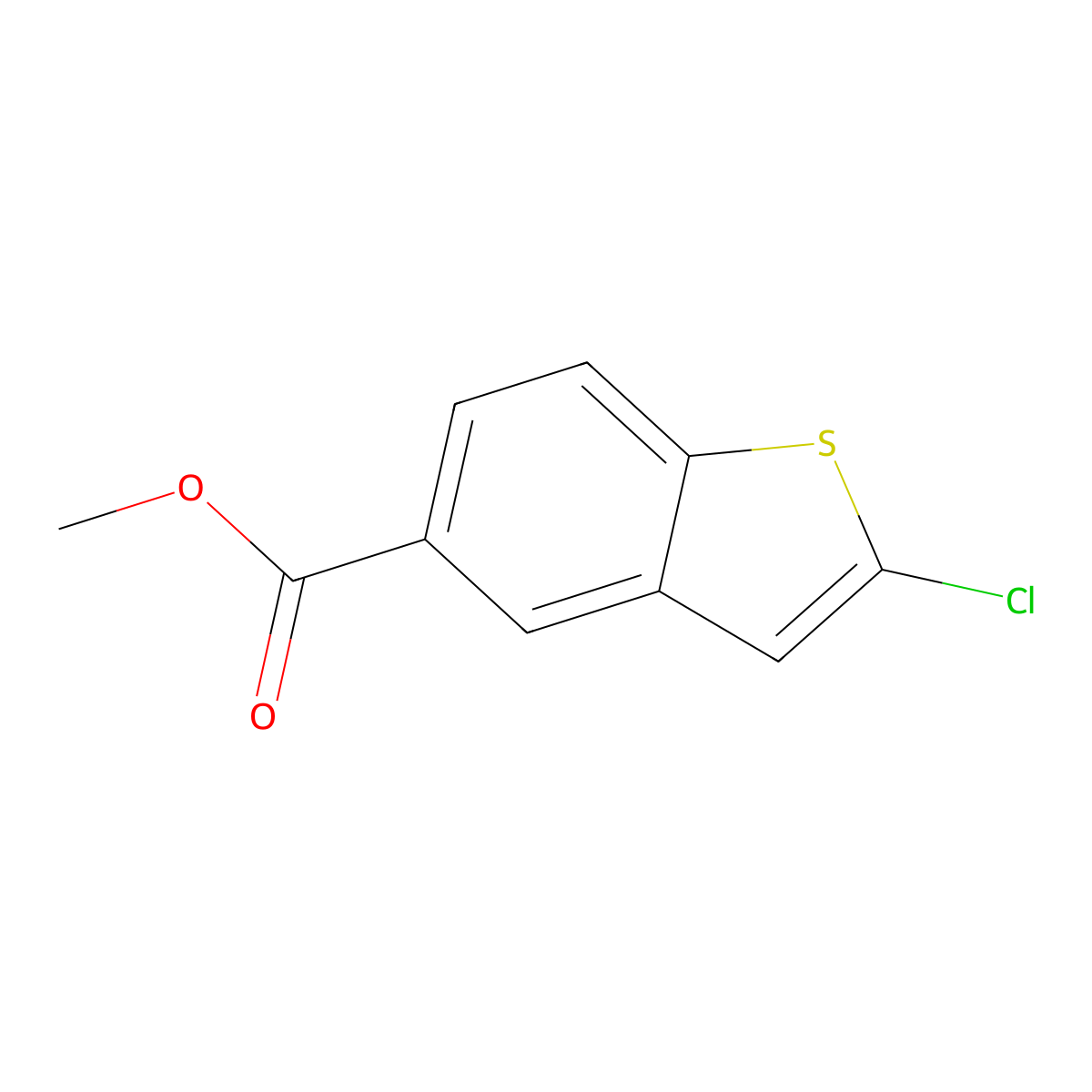 Methyl 2-chlorobenzo[B]thiophene-5-carboxylate molecular structure, CAS 2112441-32-2