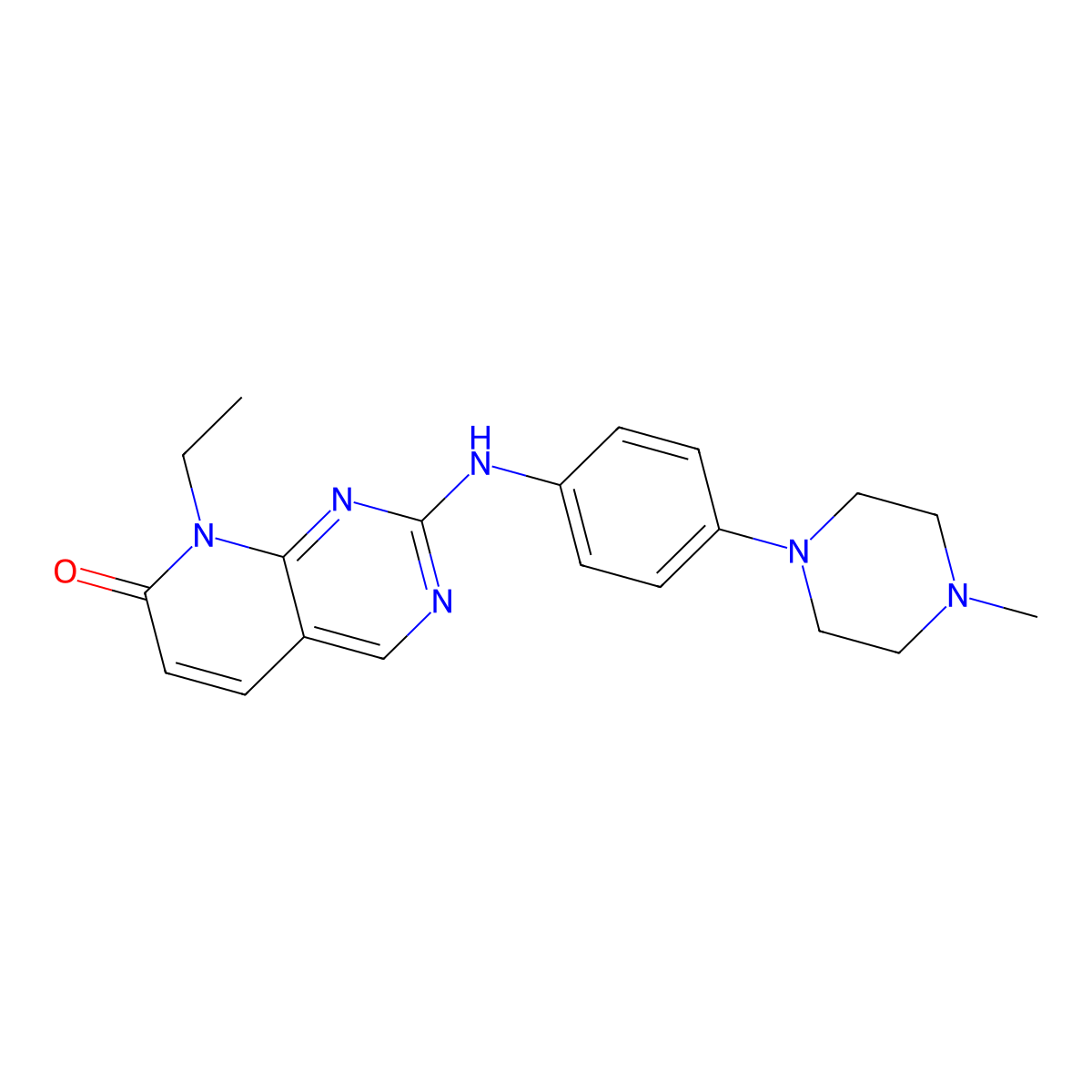 8-Ethyl-2-[[4-(4-methylpiperazin-1-yl)phenyl]amino]-8H-pyrido[2,3-d]pyrimidin-7-one molecular structure, CAS 211245-14-6