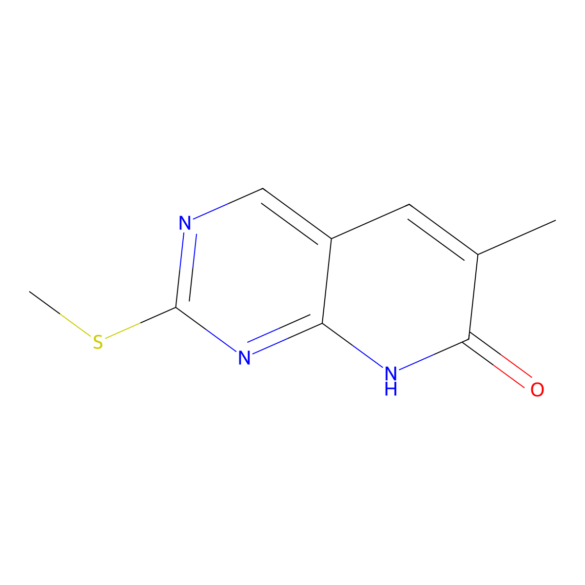 6-Methyl-2-(methylthio)-8H-pyrido-[2,3-d]pyrimidin-7-one molecular structure, CAS 211245-41-9