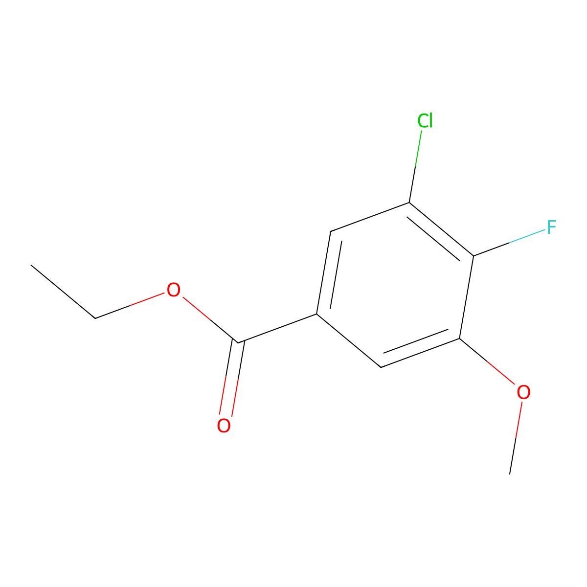 Ethyl 3-chloro-4-fluoro-5-methoxybenzoate molecular structure, CAS 2112468-94-5