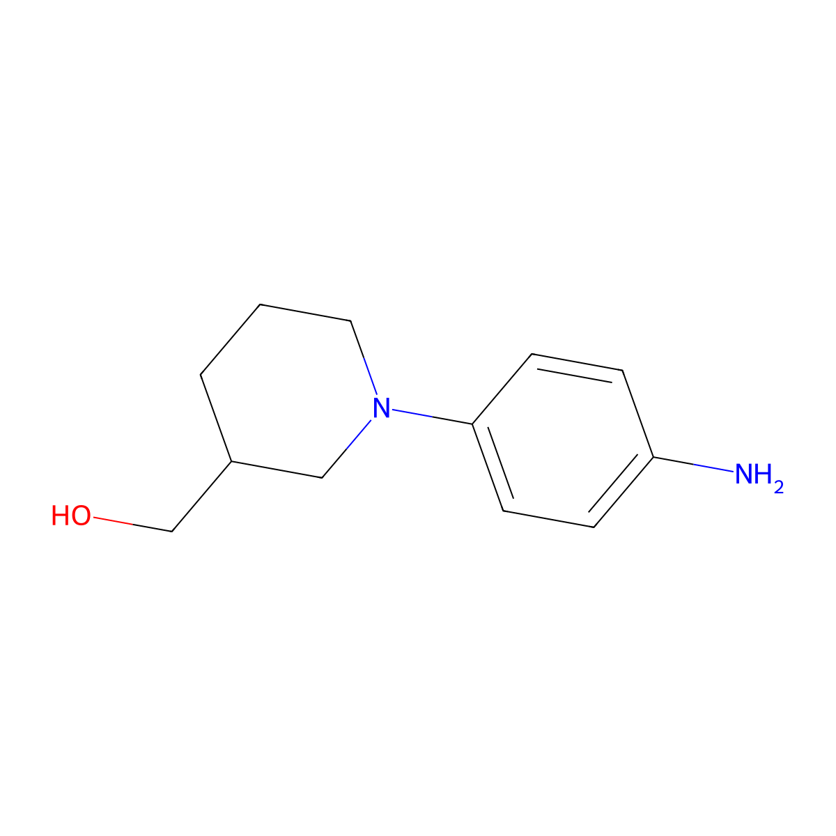 1-(4-Aminophenyl)-3-piperidinemethanol molecular structure, CAS 211247-50-6