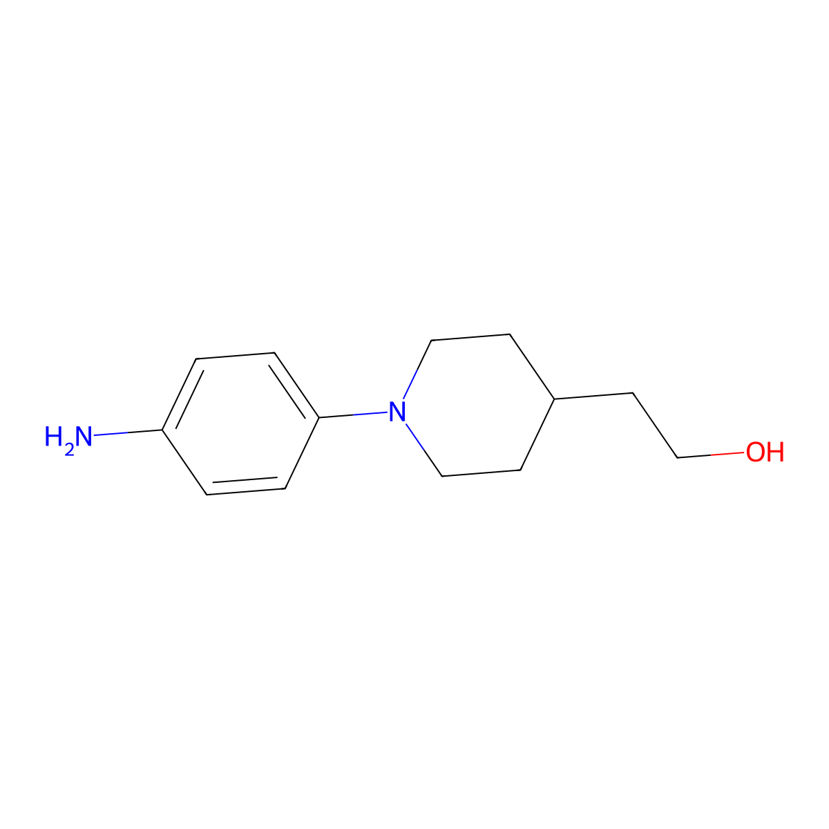 1-(4-Aminophenyl)-4-piperidineethanol molecular structure, CAS 211247-53-9