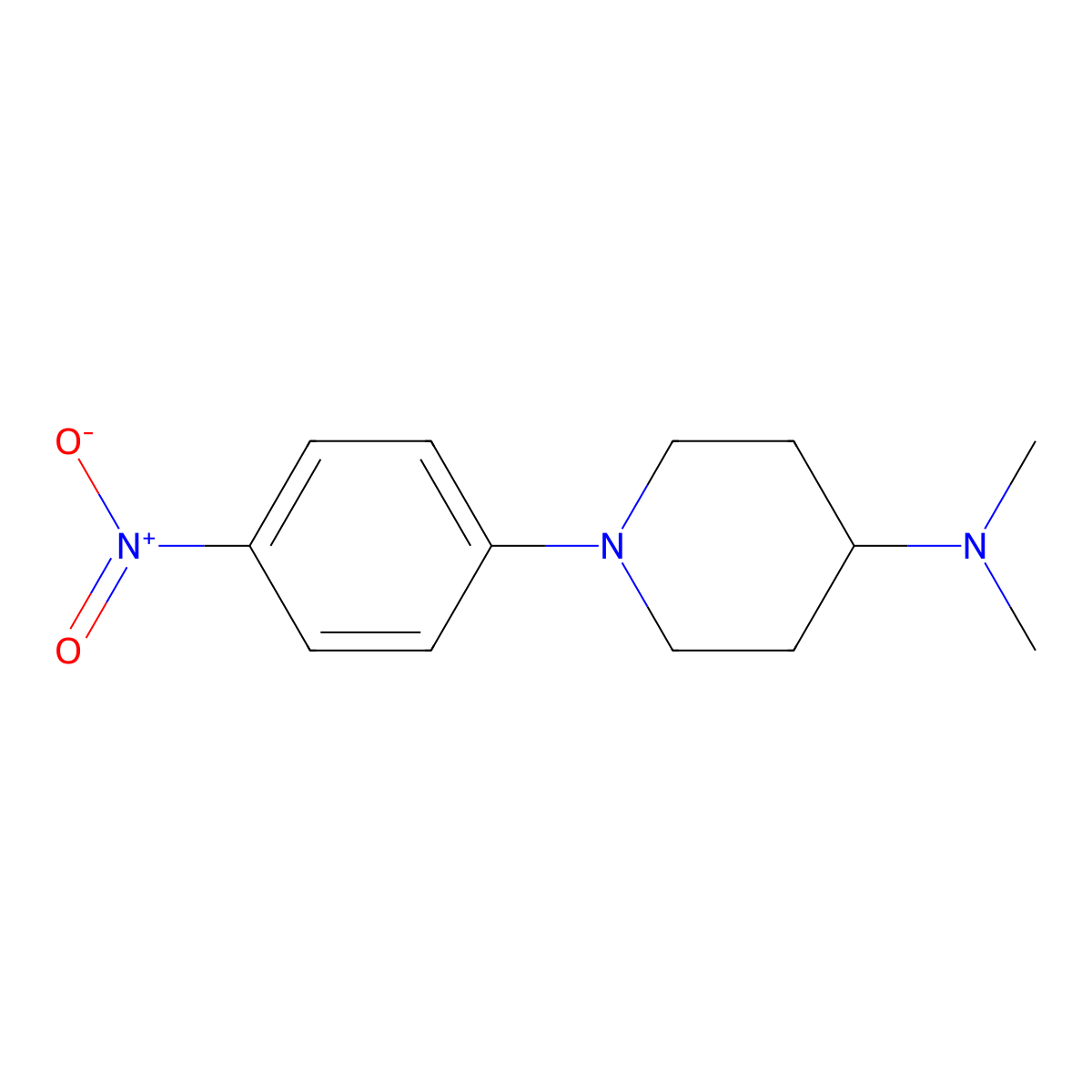 N,N-dimethyl-1-(4-nitrophenyl)piperidin-4-amine molecular structure, CAS 211247-60-8
