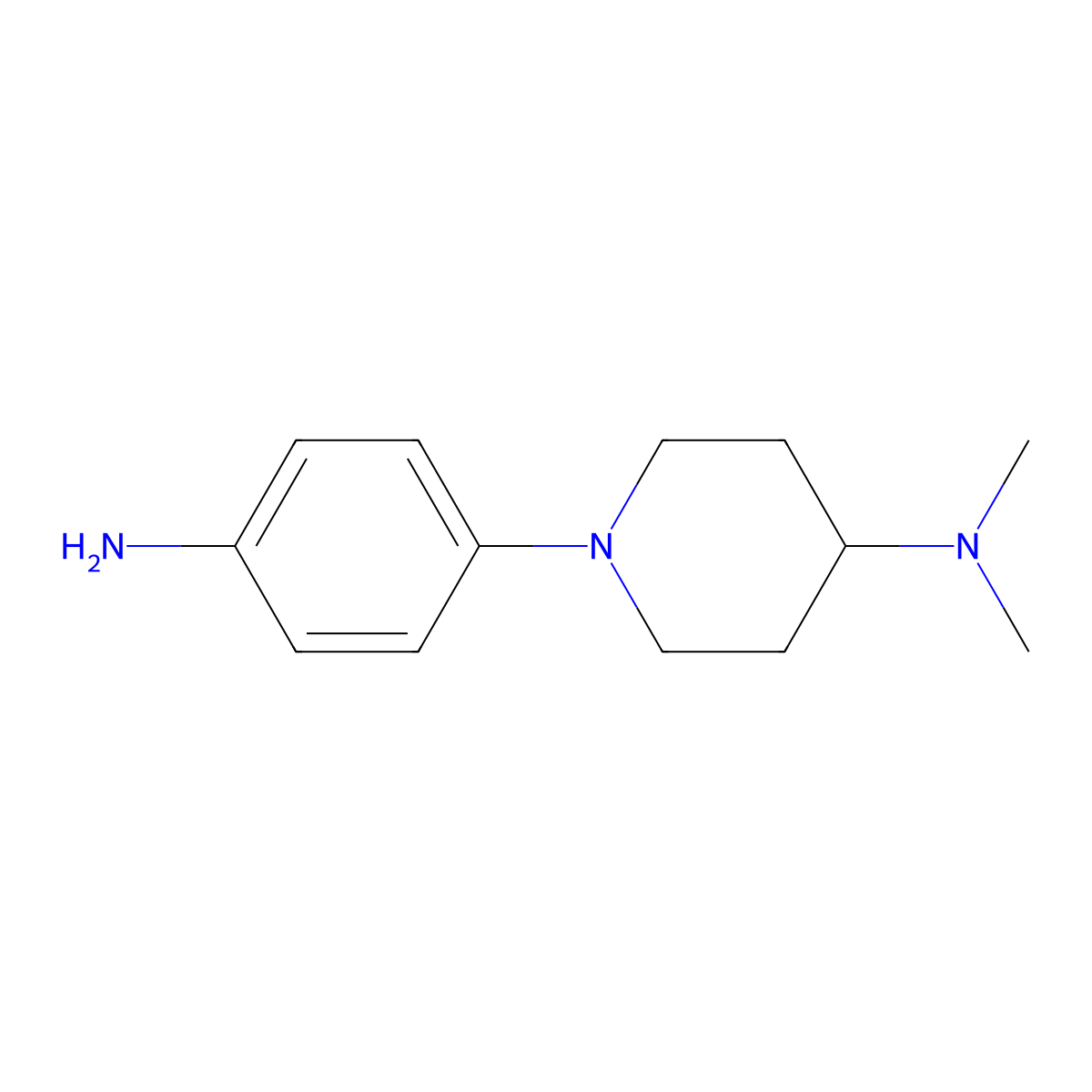 1-(4-aminophenyl)-N,N-dimethylpiperidin-4-amine molecular structure, CAS 211247-62-0