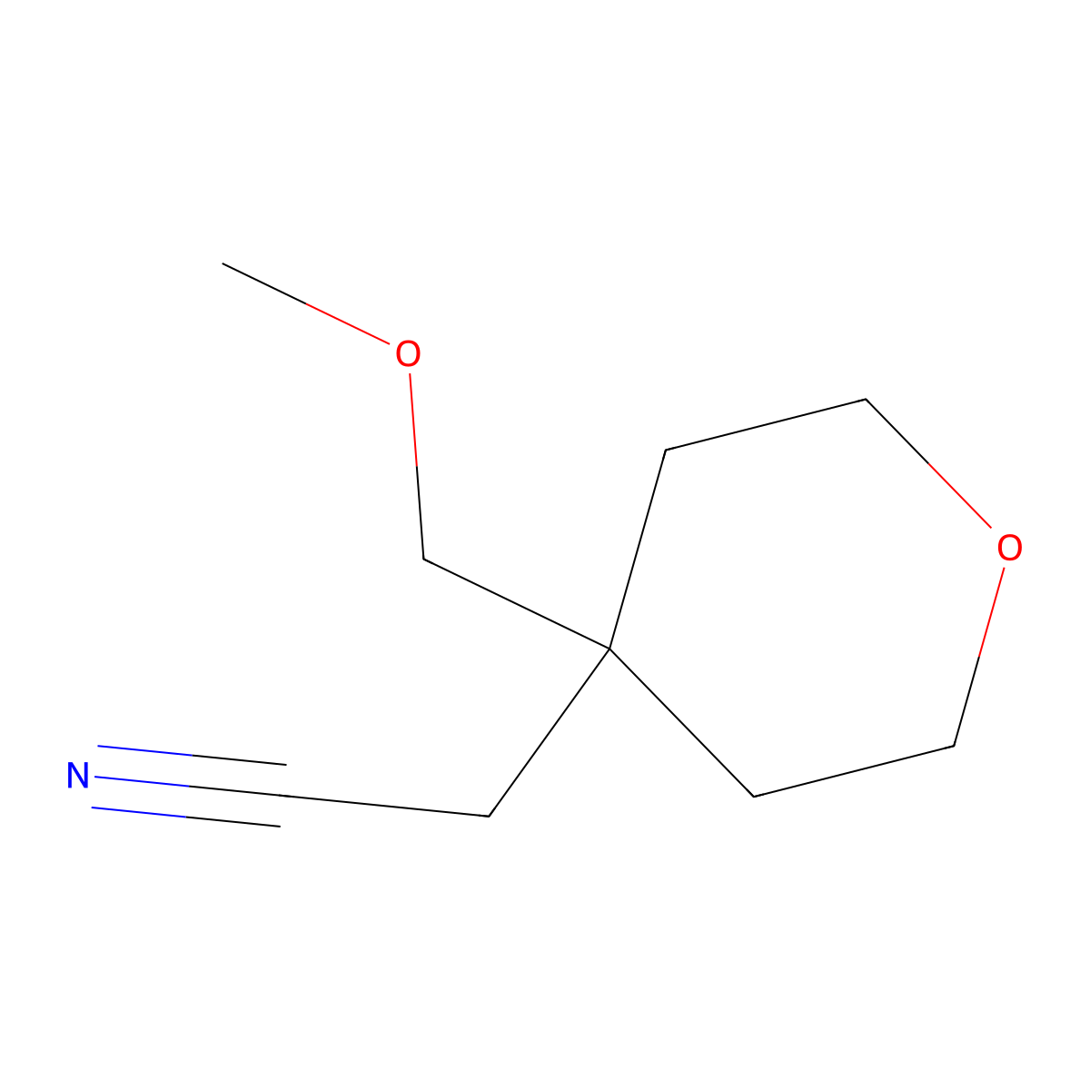 2-[4-(Methoxymethyl)oxan-4-yl]acetonitrile molecular structure, CAS 2112519-12-5