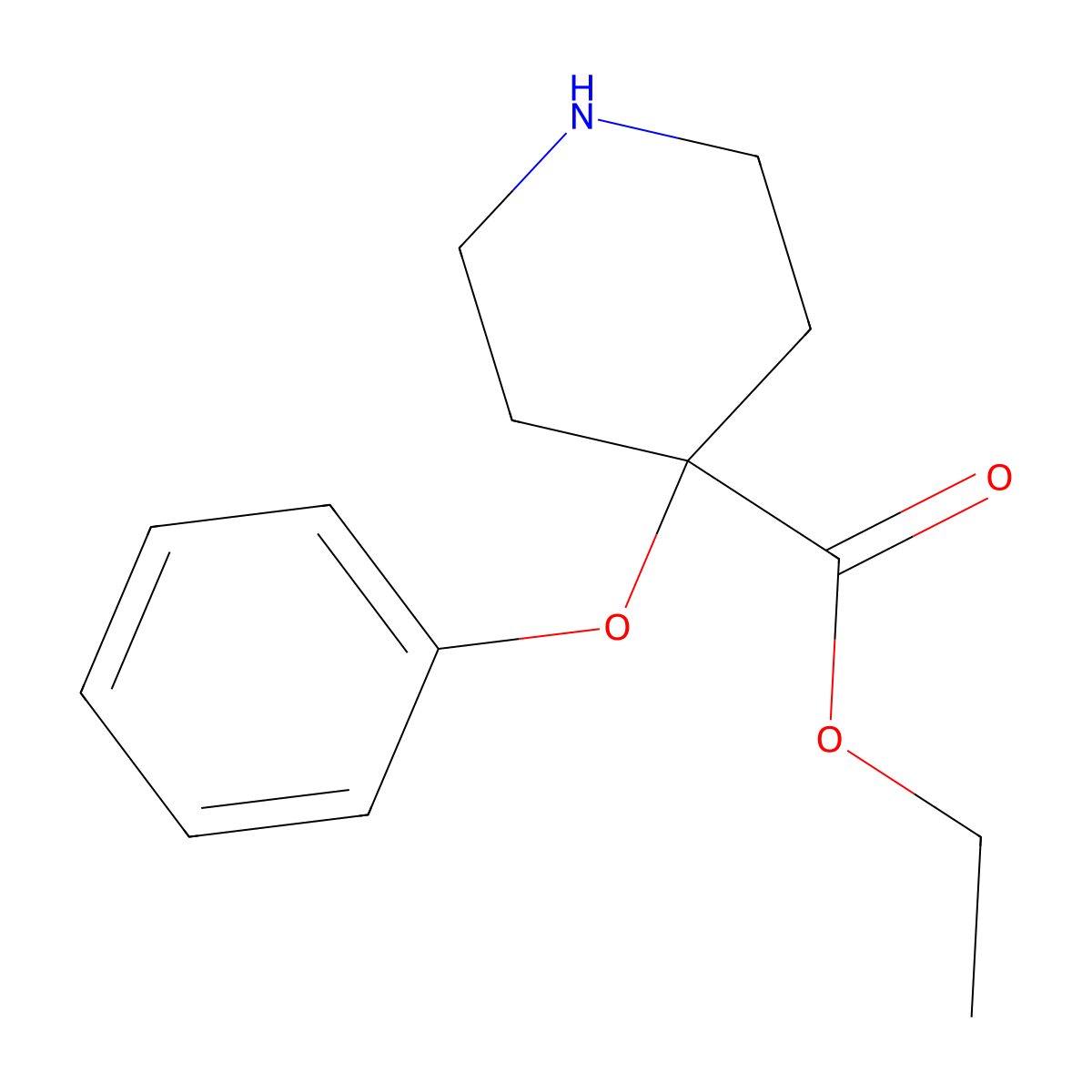 Ethyl 4-phenoxypiperidine-4-carboxylate molecular structure, CAS 2112522-88-8