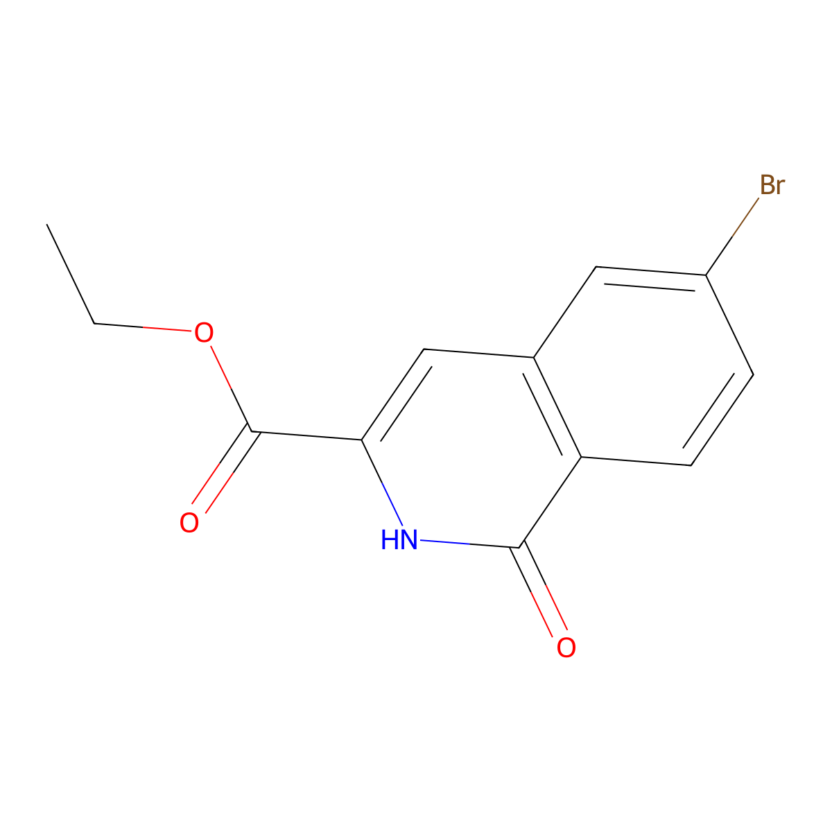 Ethyl 6-bromo-1-oxo-1,2-dihydroisoquinoline-3-carboxylate molecular structure, CAS 2112530-51-3