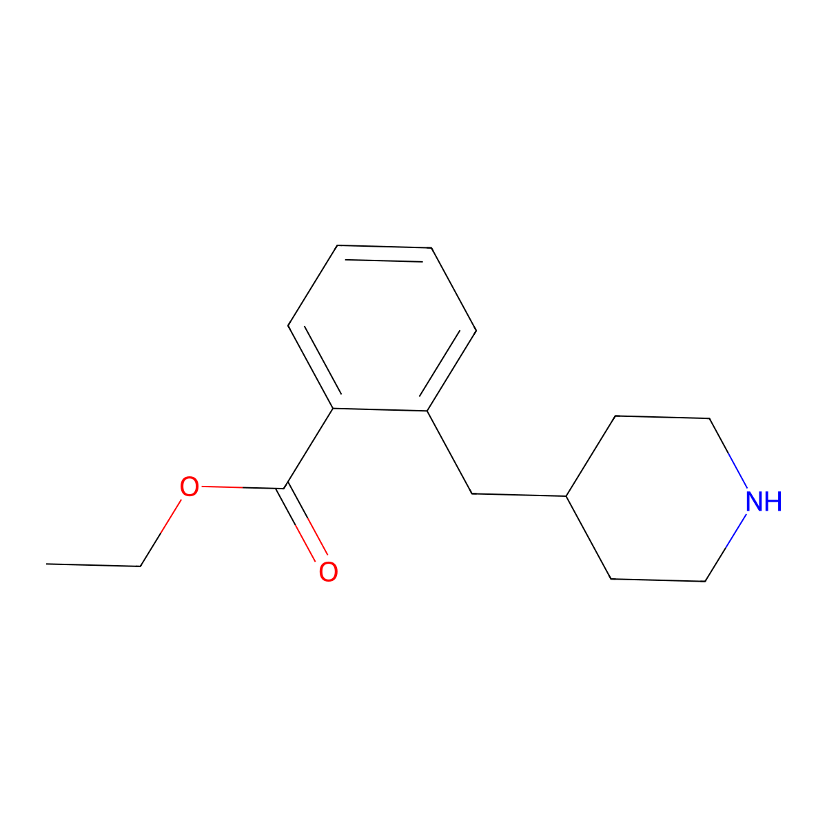 Ethyl 2-[(piperidin-4-yl)methyl]benzoate molecular structure, CAS 2112536-35-1