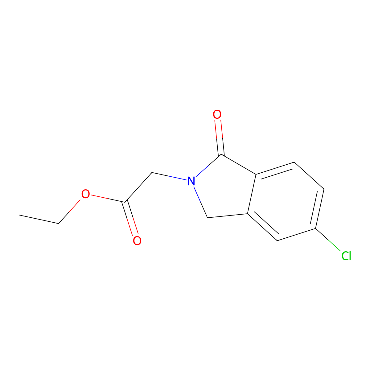 Ethyl 2-(5-chloro-1-oxo-3H-isoindol-2-yl)acetate molecular structure, CAS 2112554-06-8