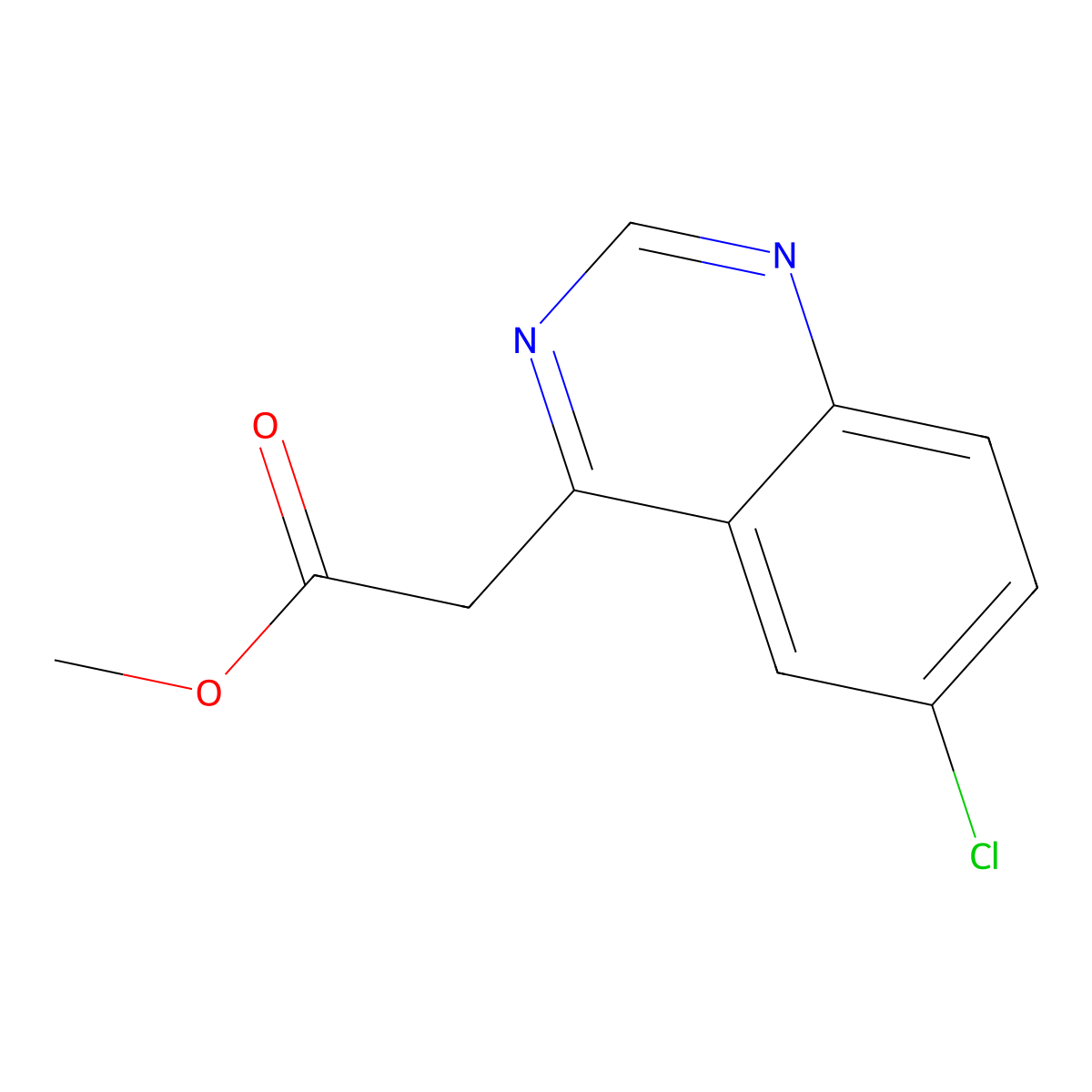 Methyl 6-Chloroquinazoline-4-acetate molecular structure, CAS 2112615-75-3