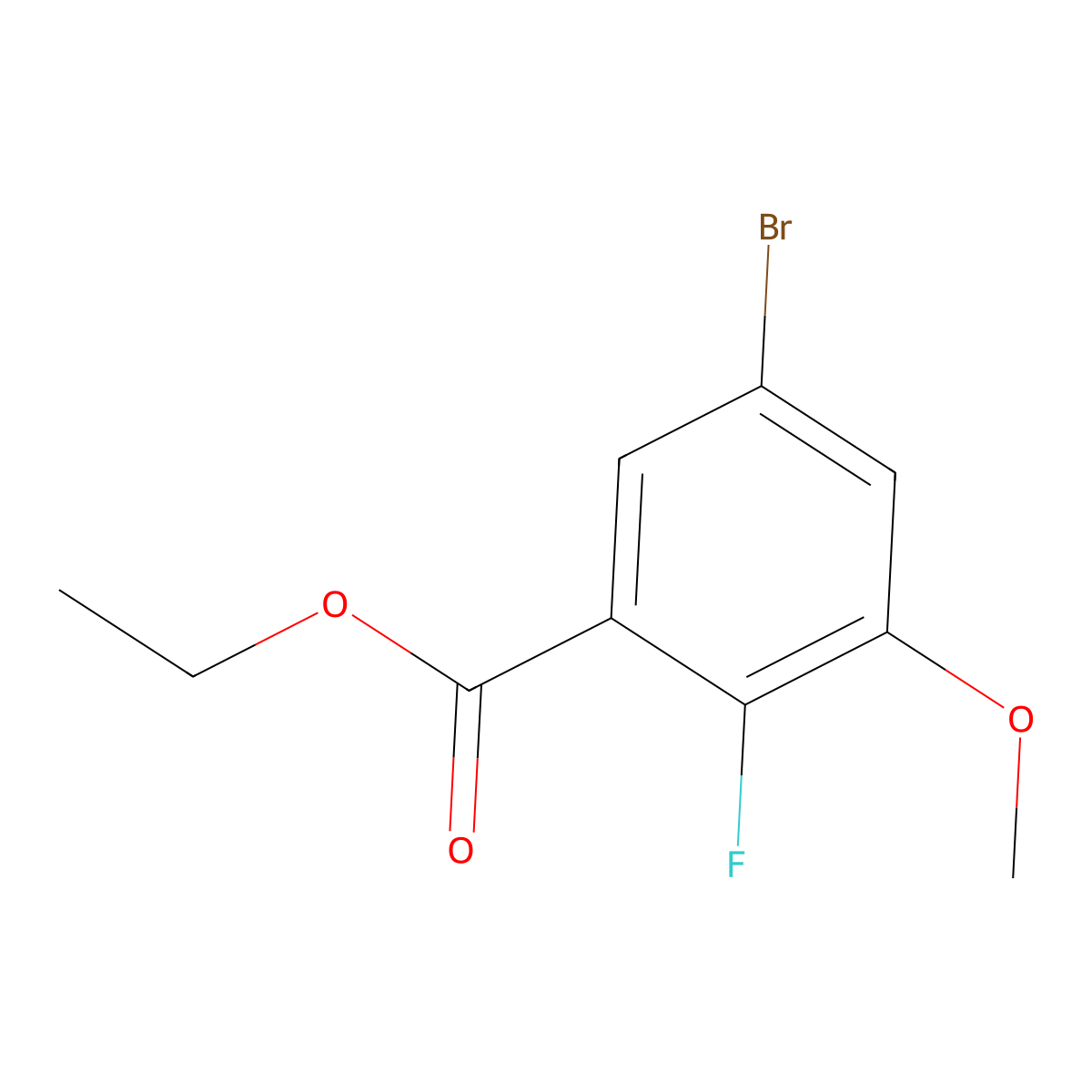 Ethyl 5-bromo-2-fluoro-3-methoxybenzoate molecular structure, CAS 2112625-68-8