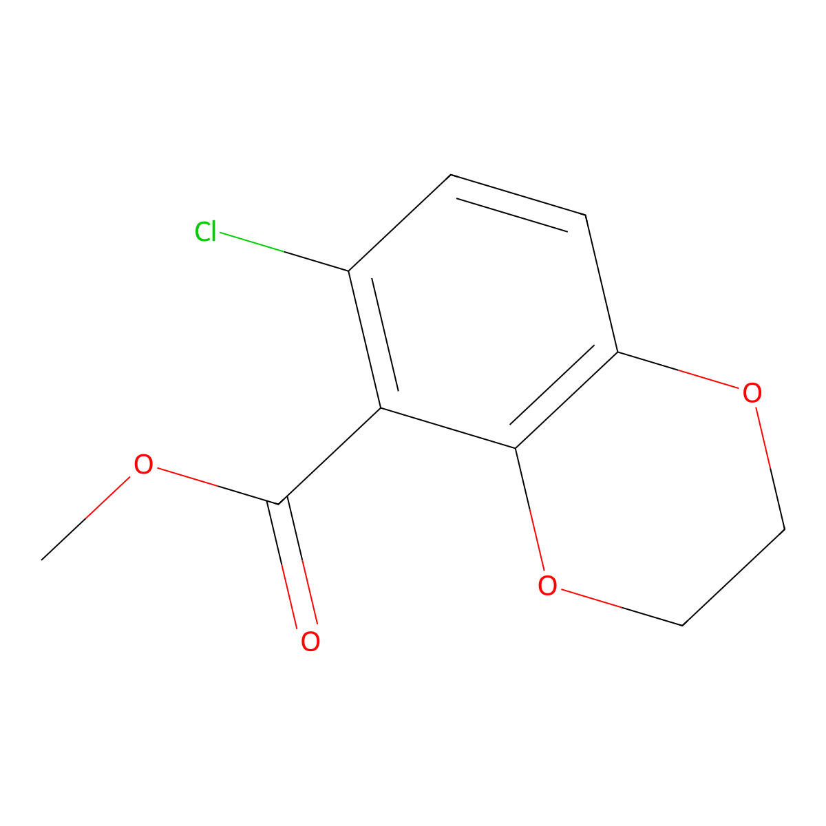 Methyl 6-chloro-2,3-dihydrobenzo[b][1,4]dioxine-5-carboxylate molecular structure, CAS 2112635-31-9