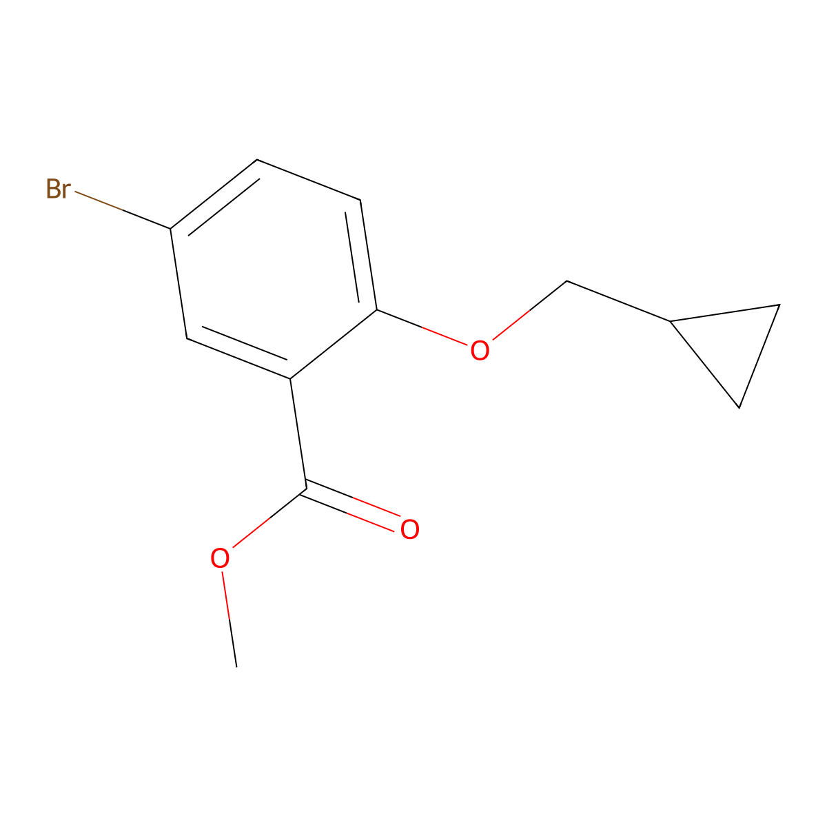 5-Bromo-2-cyclopropylmethoxy-benzoic acid methyl ester molecular structure, CAS 2112645-86-8