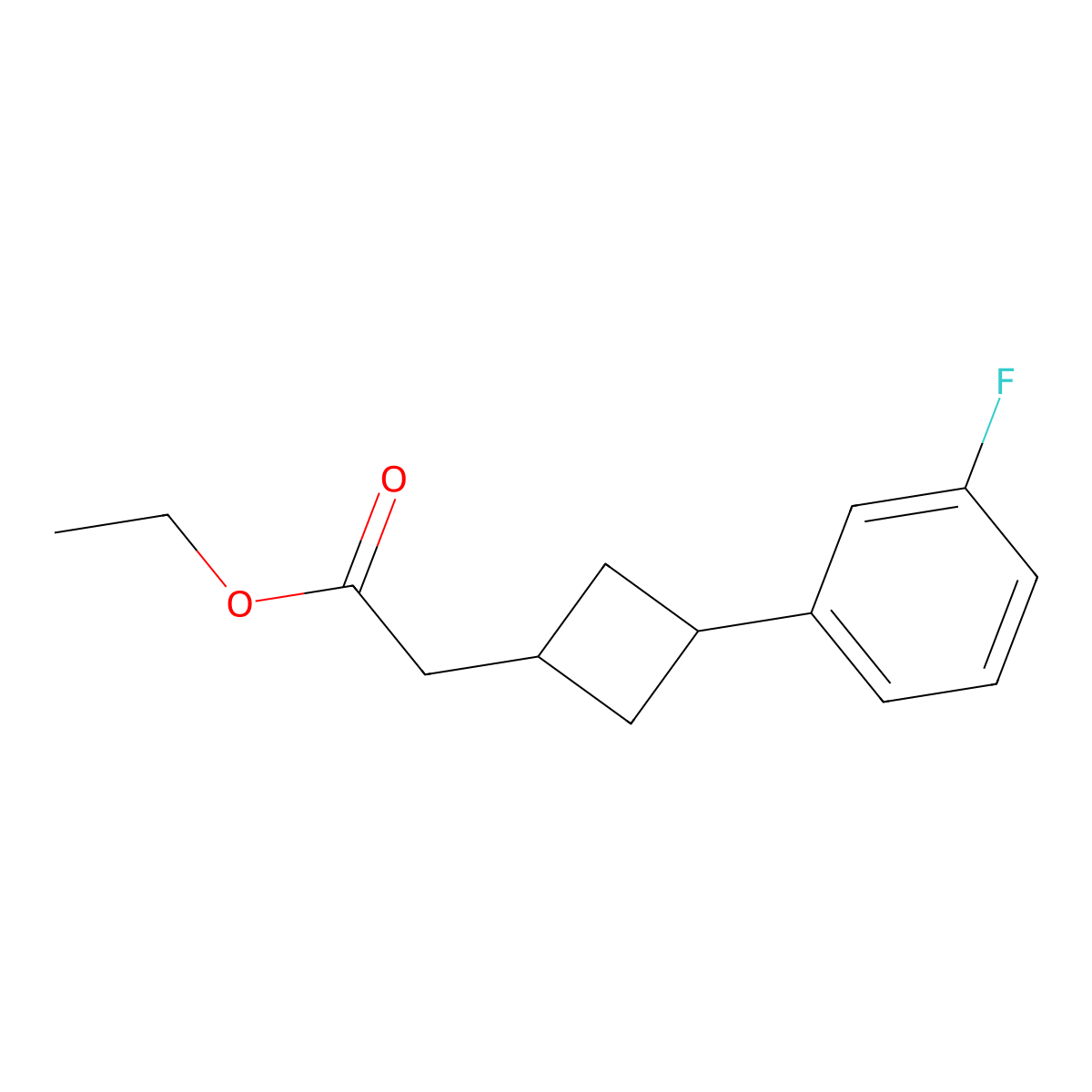 Ethyl 2-(3-(3-fluorophenyl)cyclobutyl)acetate molecular structure, CAS 2112648-52-7