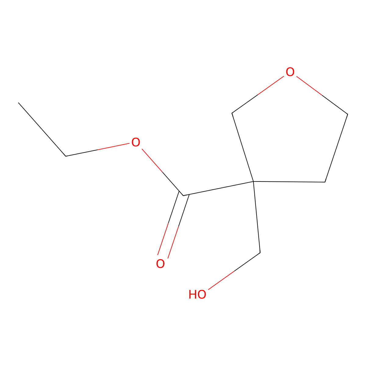 Ethyl 3-(hydroxymethyl)tetrahydrofuran-3-carboxylate molecular structure, CAS 2112652-90-9