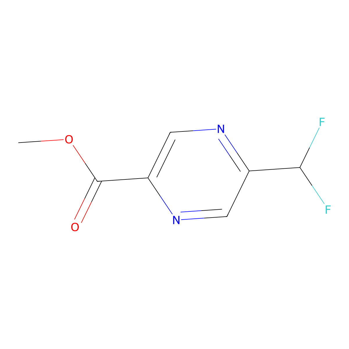Methyl 5-(difluoromethyl)pyrazine-2-carboxylate molecular structure, CAS 2112654-87-0