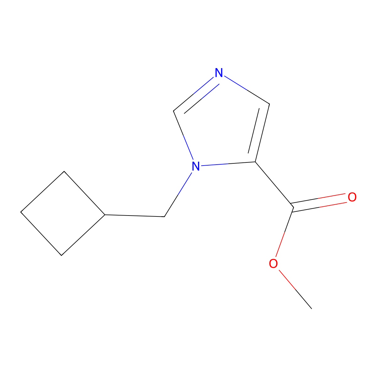 Methyl 1-(cyclobutylmethyl)-1H-imidazole-5-carboxylate molecular structure, CAS 2112655-30-6