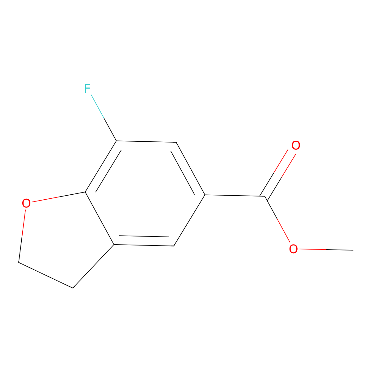 Methyl 7-fluoro-2,3-dihydrobenzofuran-5-carboxylate molecular structure, CAS 2112657-13-1