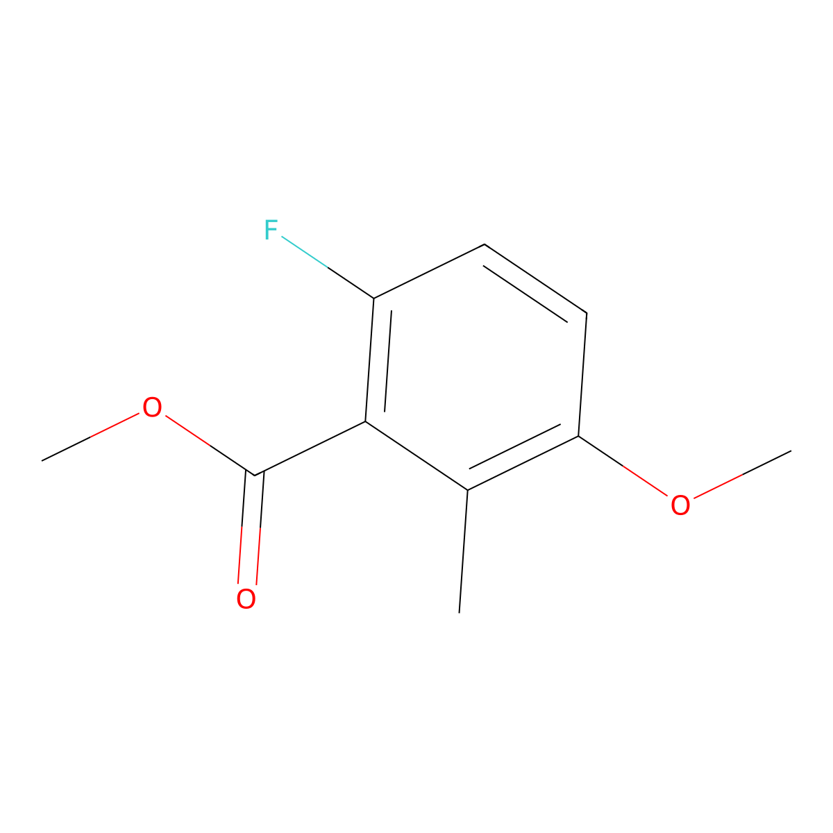 Methyl 6-fluoro-3-methoxy-2-methylbenzoate molecular structure, CAS 2112658-05-4