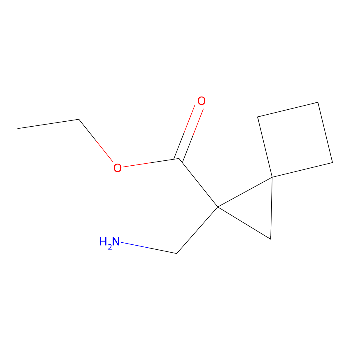 Ethyl 1-(aminomethyl)spiro[2.3]hexane-1-carboxylate molecular structure, CAS 2112676-00-1