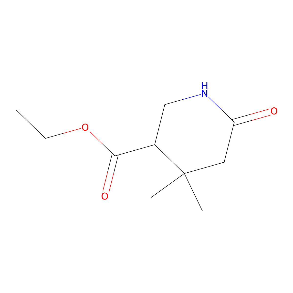 Ethyl 4,4-dimethyl-6-oxopiperidine-3-carboxylate molecular structure, CAS 2112678-12-1