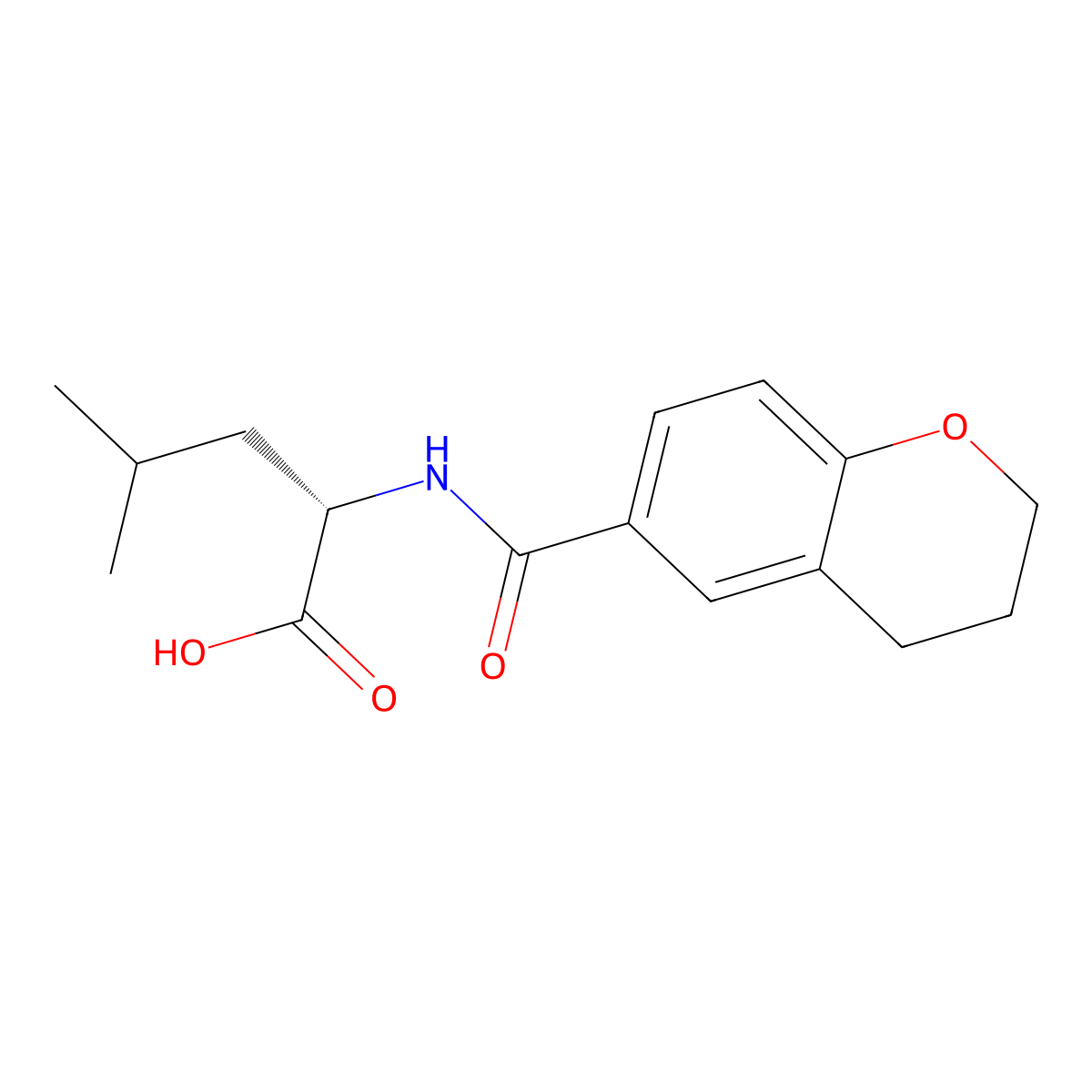 (2S)-2-[(3,4-dihydro-2H-chromen-6-ylcarbonyl)amino]-4-methylpentanoic acid molecular structure, CAS 2112718-20-2