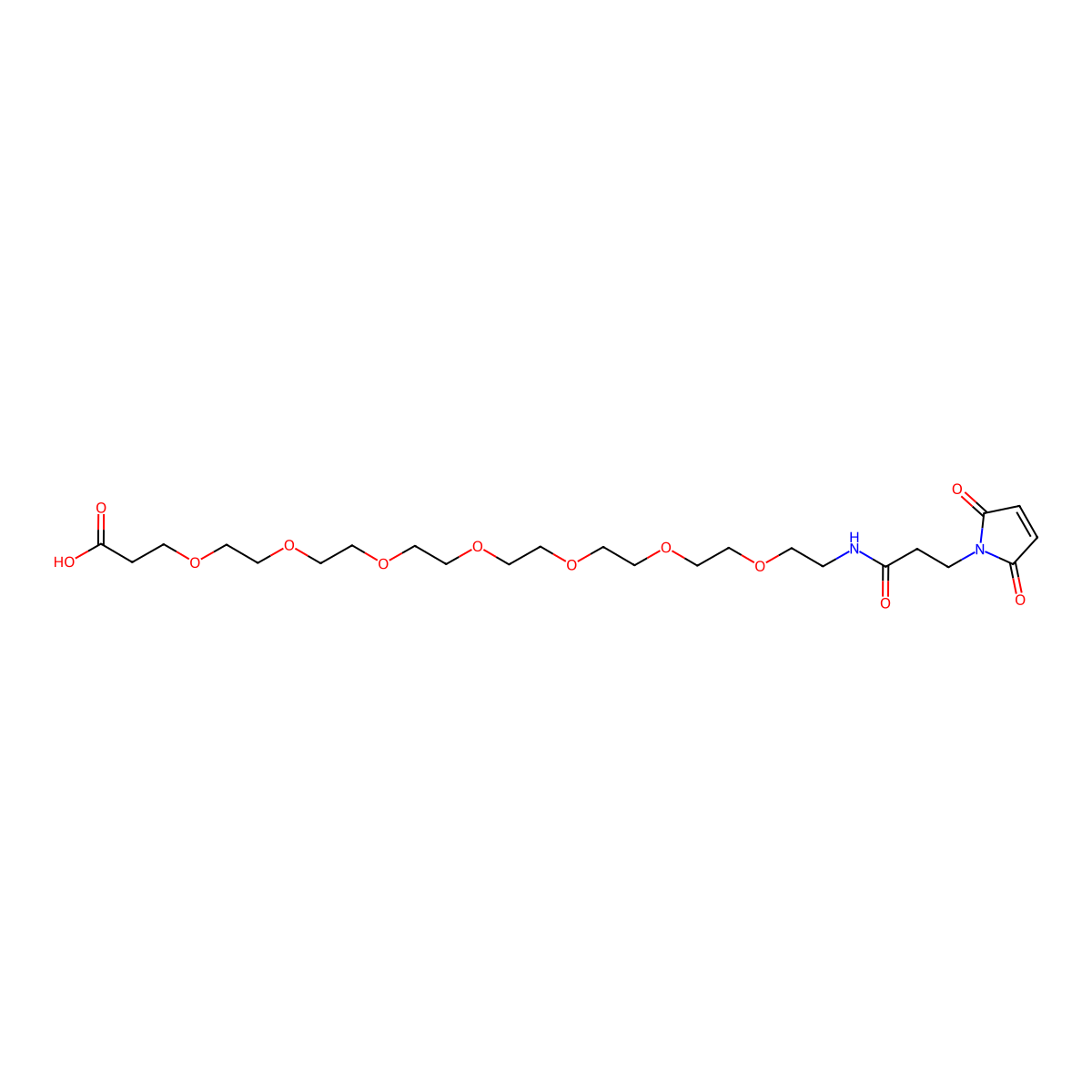 Mal-amido-PEG7-acid molecular structure, CAS 2112731-42-5