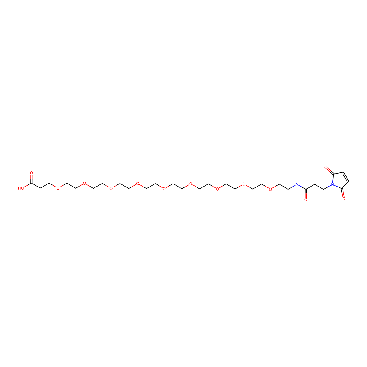 Mal-amido-PEG9-acid molecular structure, CAS 2112731-43-6