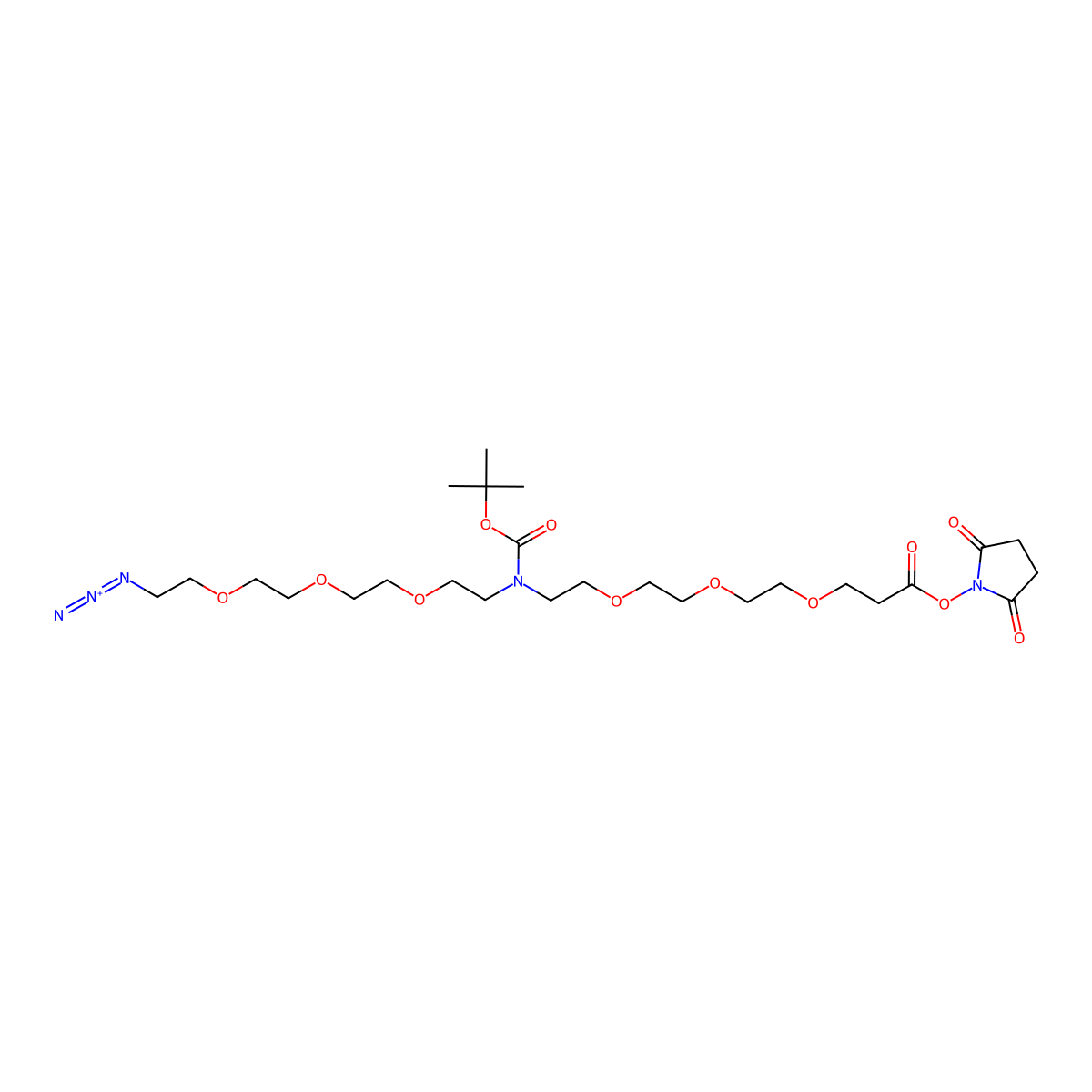 N-(Azido-PEG3)-N-Boc-PEG3-NHS ester molecular structure, CAS 2112731-51-6