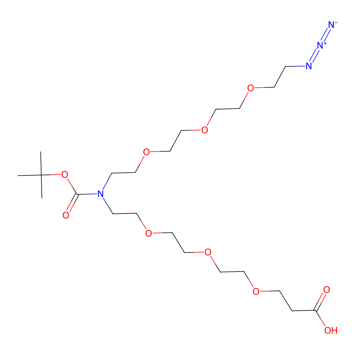 N-(Azido-PEG3)-N-Boc-PEG3-acid molecular structure, CAS 2112731-52-7