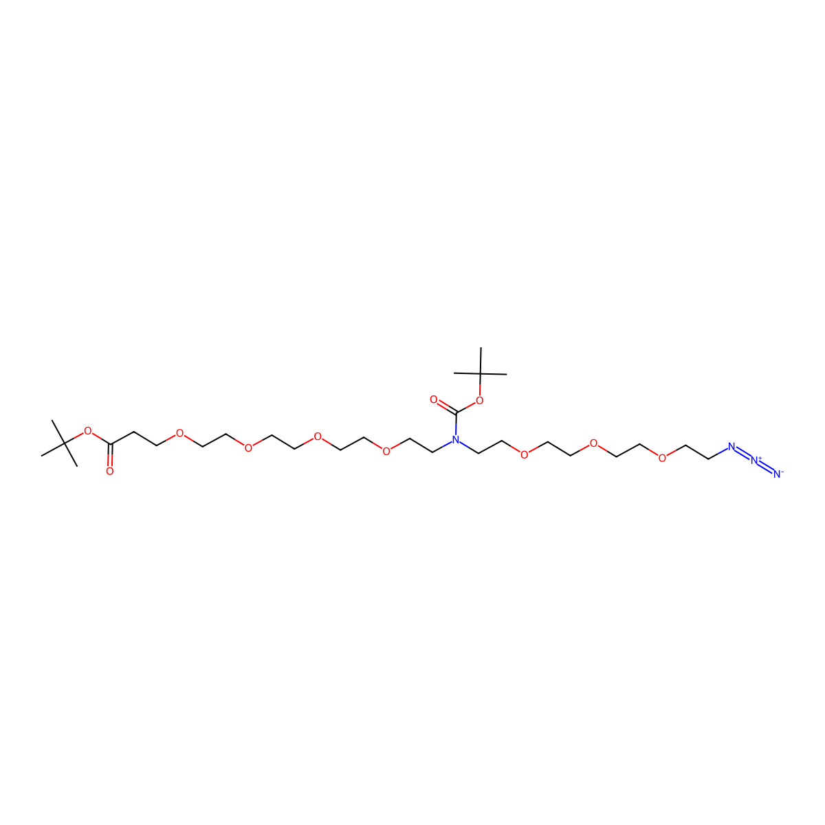 N-(Azido-PEG3)-N-Boc-PEG4-t-butyl ester molecular structure, CAS 2112731-94-7