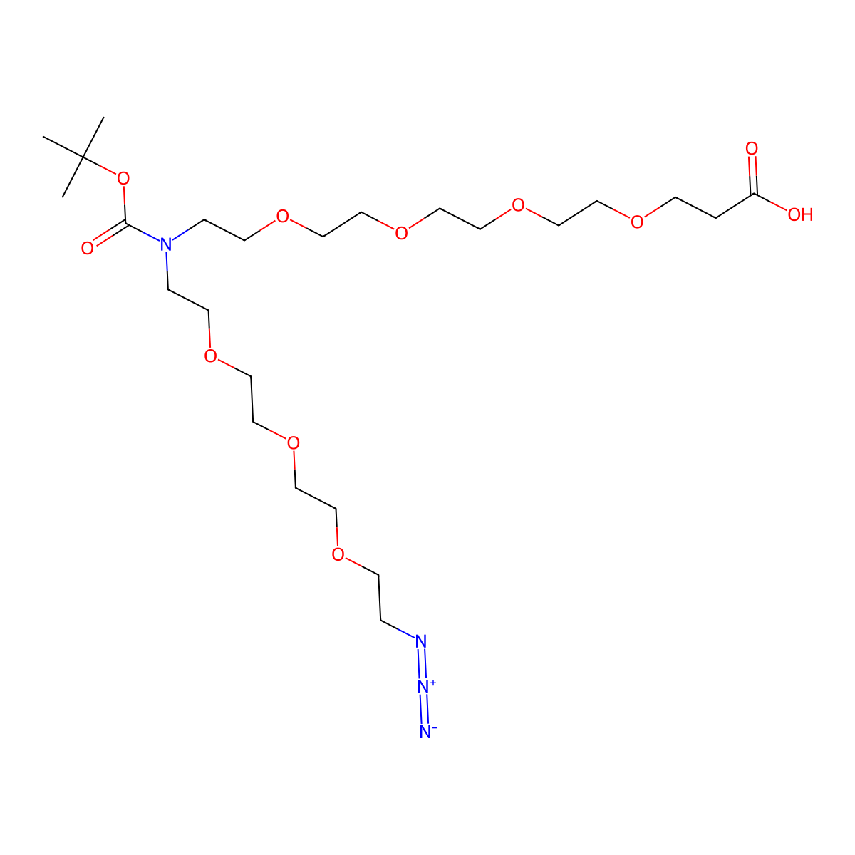 N-(Azido-PEG3)-N-Boc-PEG4-acid molecular structure, CAS 2112731-95-8