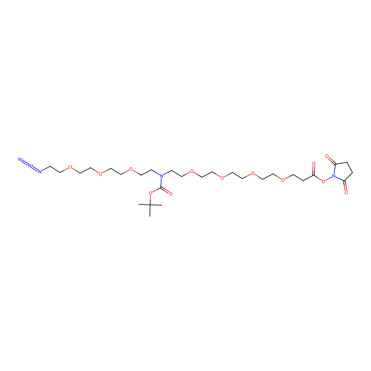 N-(Azido-PEG3)-N-Boc-PEG4-NHS ester molecular structure, CAS 2112731-96-9