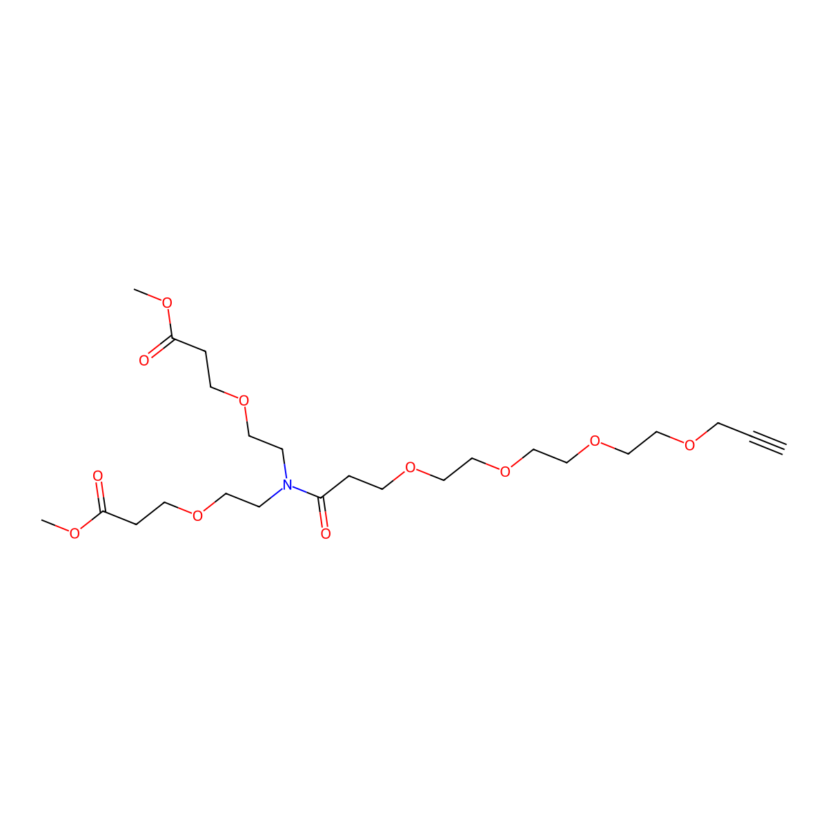 N-(Propargyl-PEG4-carbonyl)-N-bis(PEG1-methyl ester) molecular structure, CAS 2112732-01-9