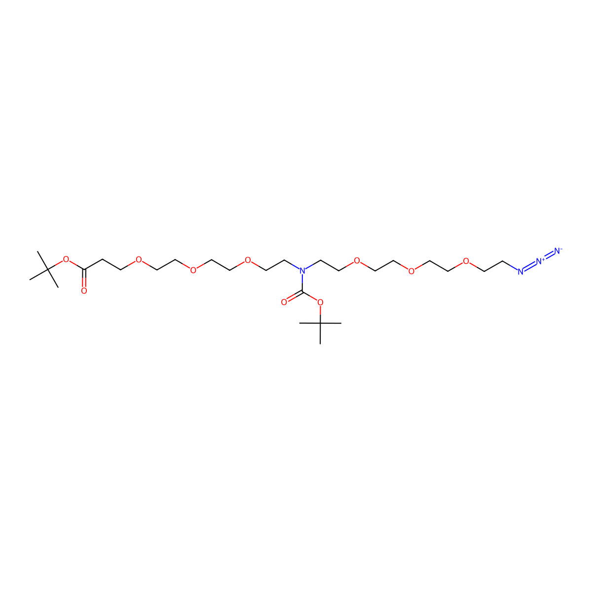 N-(Azido-PEG3)-N-Boc-PEG3-t-butyl ester molecular structure, CAS 2112732-03-1