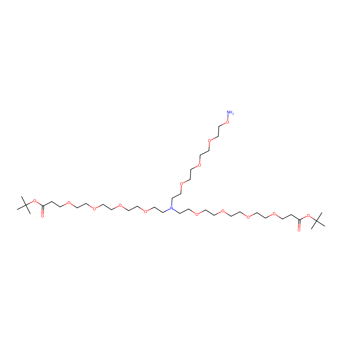 N-(Aminooxy-PEG3)-N-bis(PEG4-Boc) molecular structure, CAS 2112737-19-4