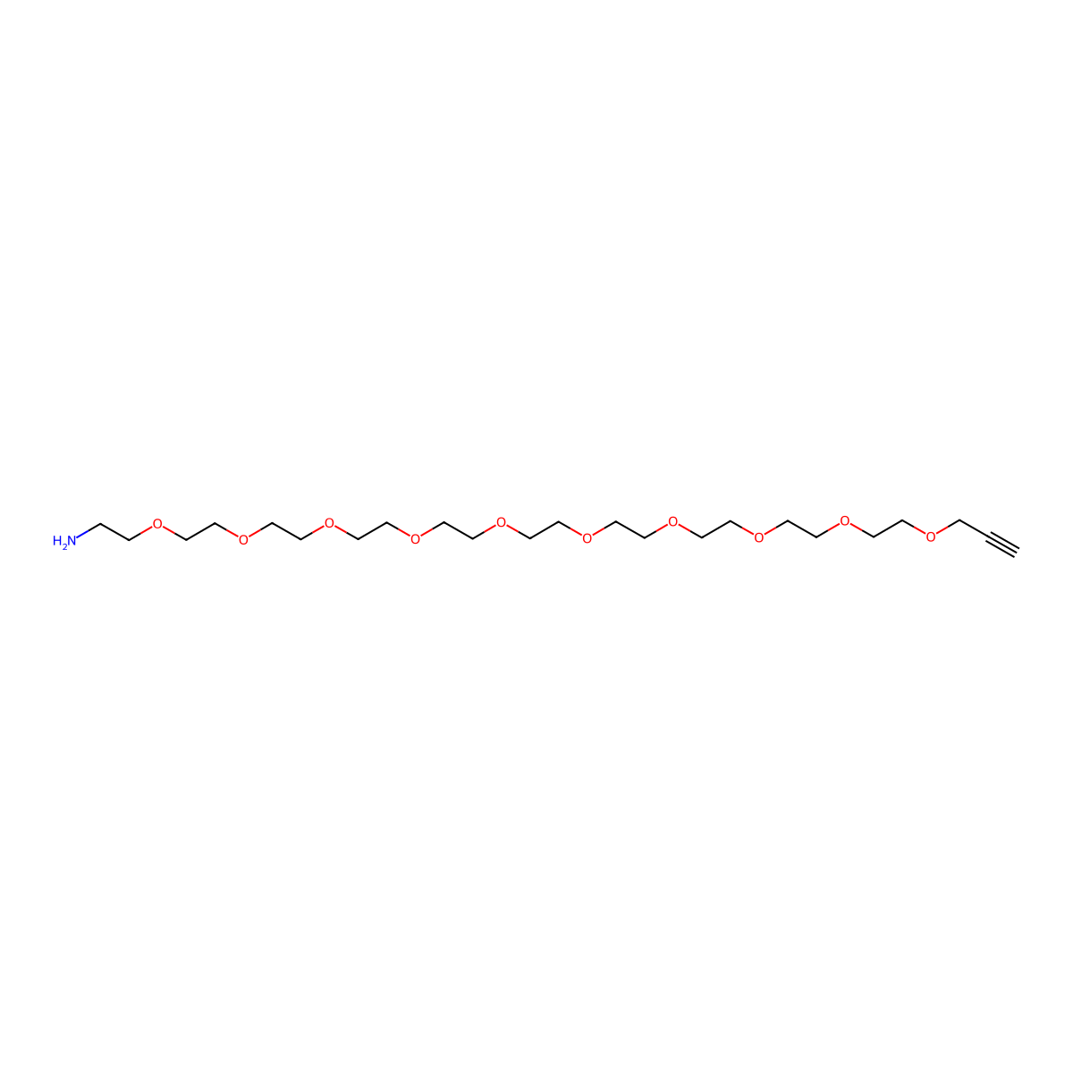 Propargyl-PEG10-amine molecular structure, CAS 2112737-25-2