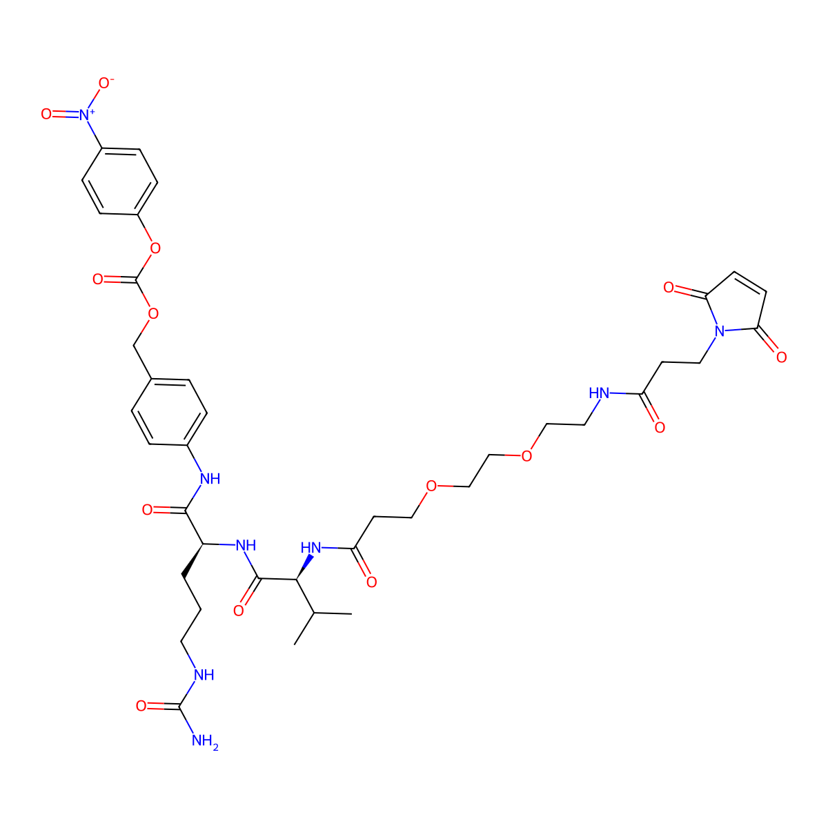 Mal-amido-PEG2-Val-Cit-PAB-PNP molecular structure, CAS 2112738-13-1