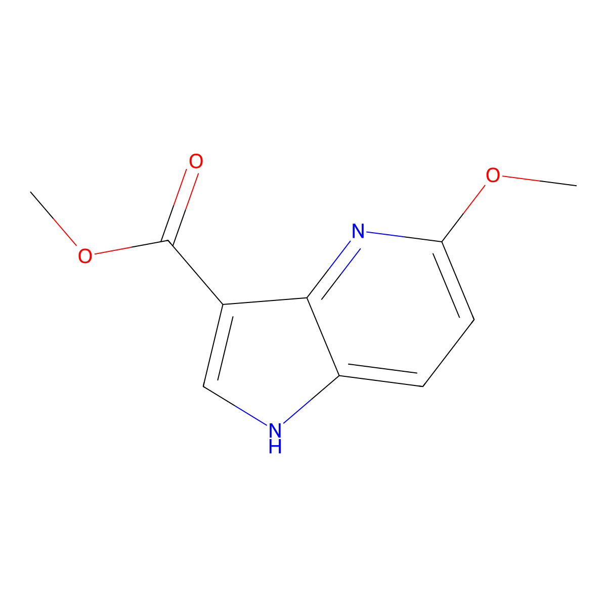 methyl 5-methoxy-1H-pyrrolo[3,2-b]pyridine-3-carboxylate molecular structure, CAS 2112744-40-6