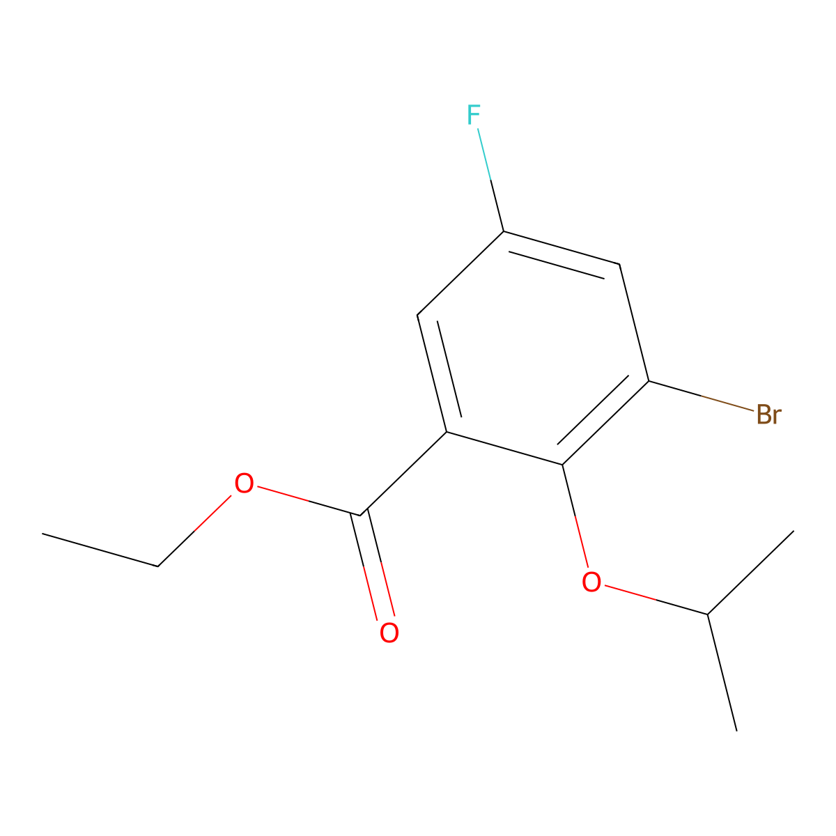 Ethyl 3-bromo-5-fluoro-2-isopropoxybenzoate molecular structure, CAS 2112750-69-1