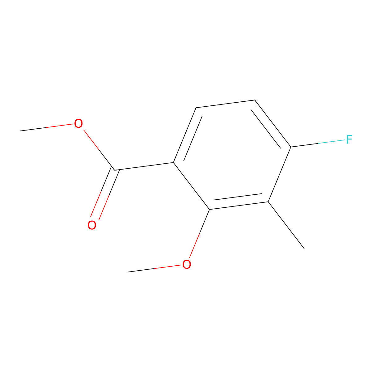 Methyl 4-fluoro-2-methoxy-3-methylbenzoate molecular structure, CAS 2112758-14-0