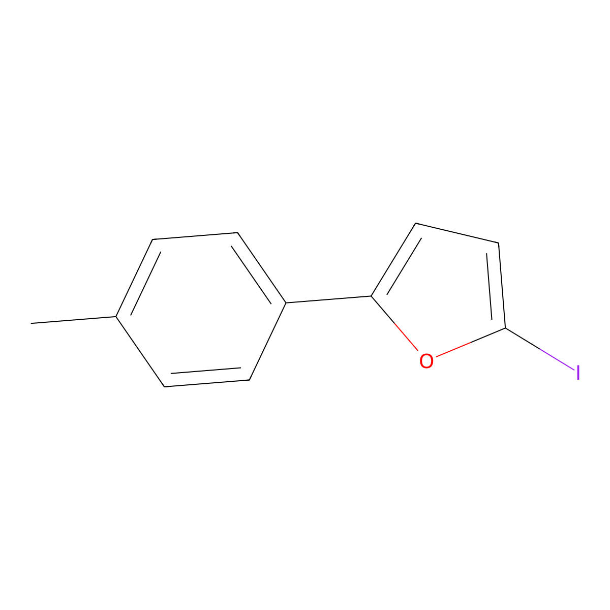 2-Iodo-5-(4-methylphenyl)furan molecular structure, CAS 2112760-93-5