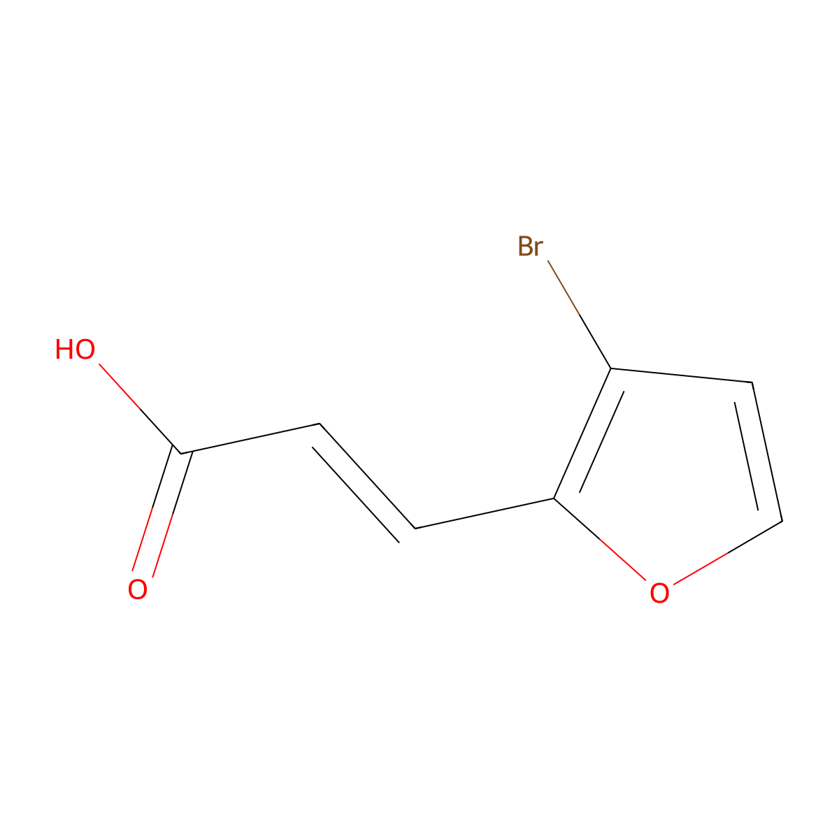 (E)-3-(3-Bromofuran-2-yl)acrylic acid molecular structure, CAS 2112766-26-2