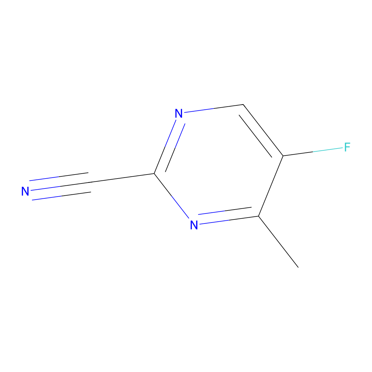5-Fluoro-4-methylpyrimidine-2-carbonitrile molecular structure, CAS 2112769-83-0